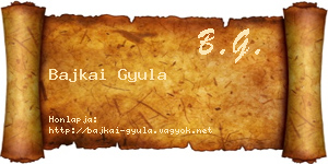 Bajkai Gyula névjegykártya